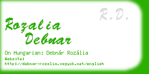 rozalia debnar business card